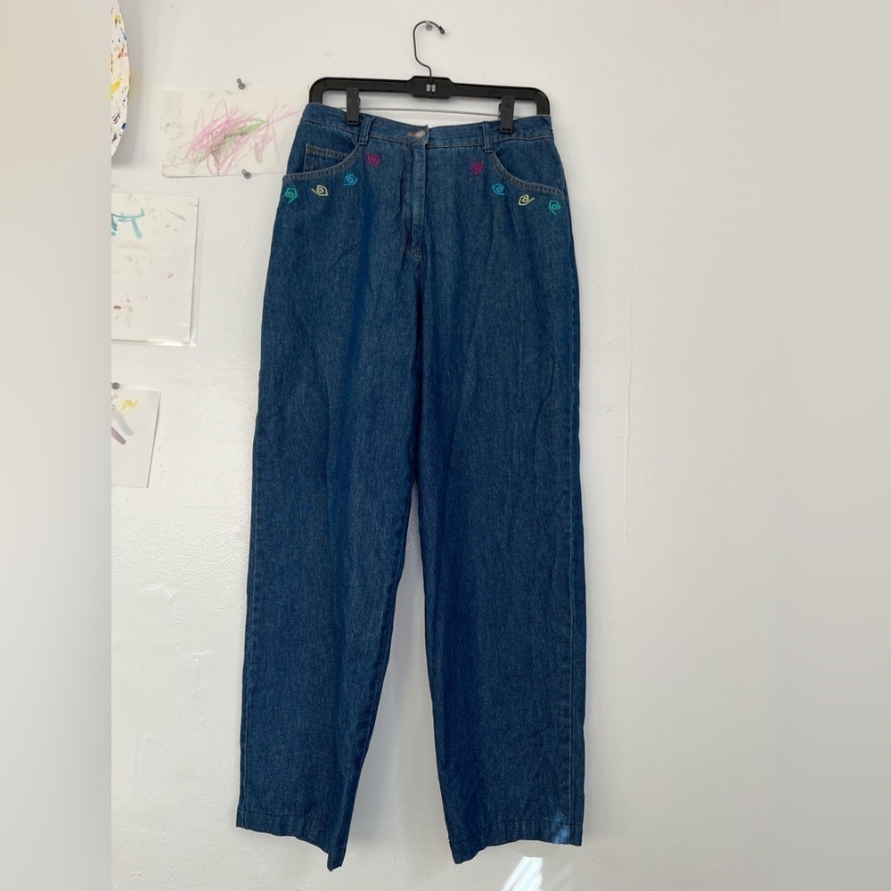 Vintage St. Germaine Paris Embroidered Mom Jeans